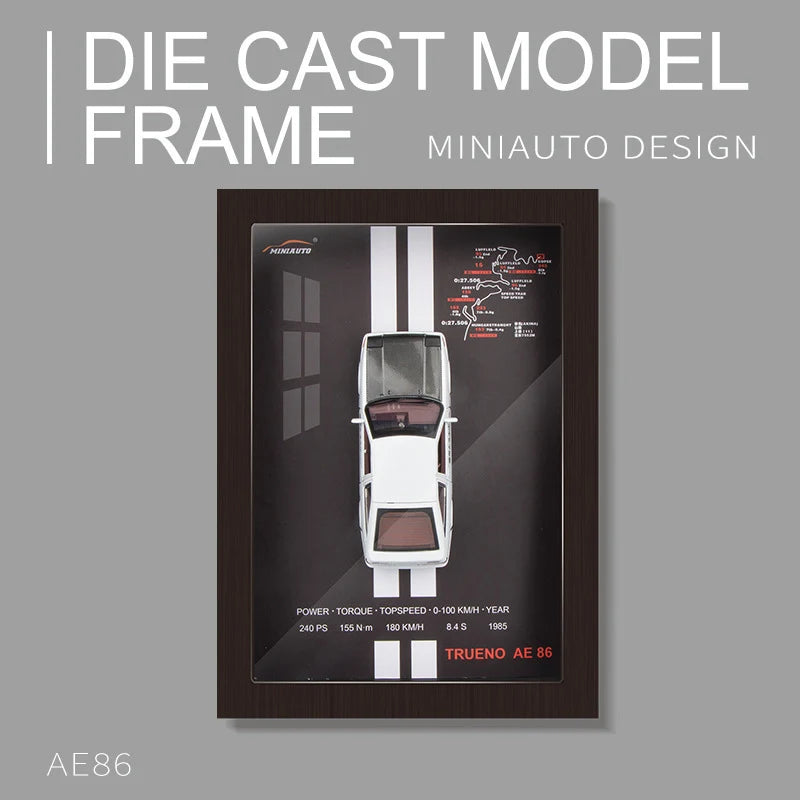 1:32 Photo Frame Version Alloy Metal Sports Car Model Simulation 3D Racing Car Hanging Painting Collection Kids Gifts Decoration